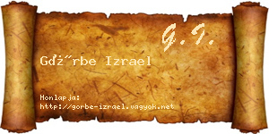 Görbe Izrael névjegykártya